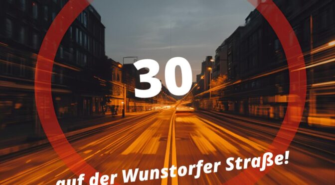 Petition für Tempo 30 auf der Wunstorfer Straße